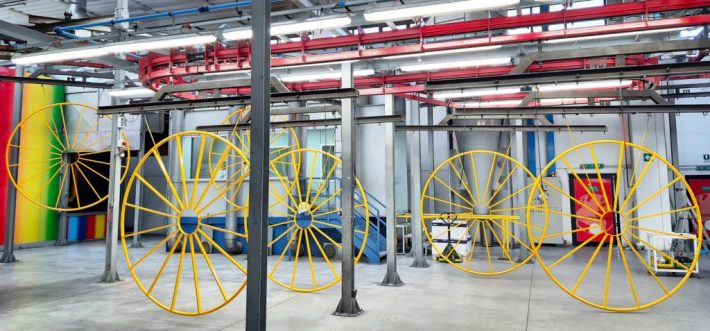 Zoccarato verniciatura polvere giallo ruote