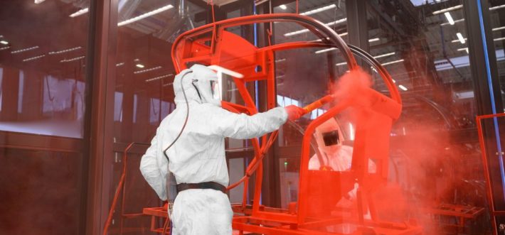 Verniciatura polvere rosso zoccarato
